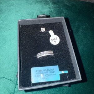 Sterling Silver Moissanite Ring Set